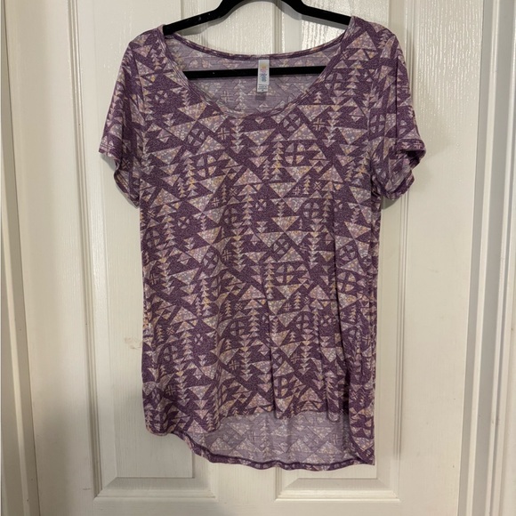 Lularoe Purple Geometric Patterned Top - Picture 1 of 5
